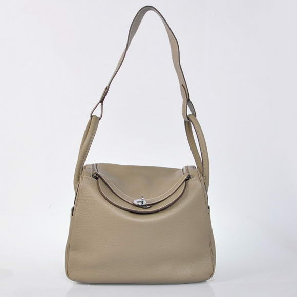 High Quality Replica Hermes Lindy 30CM Havanne Handbags 1057 Grey Leather Silver Hardware